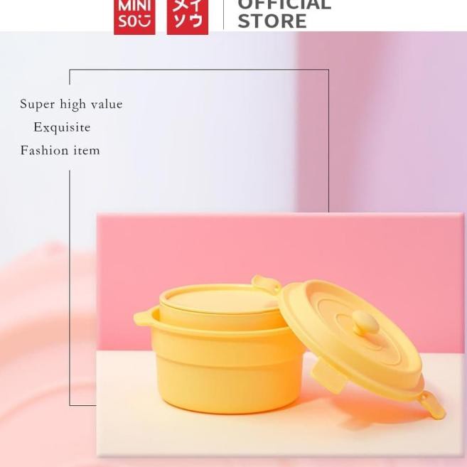 Miniso Set 2 Hộp Đựng Cơm Trưa Miniso Màu Vàng Dành Cho Văn Phòng / Trường Học