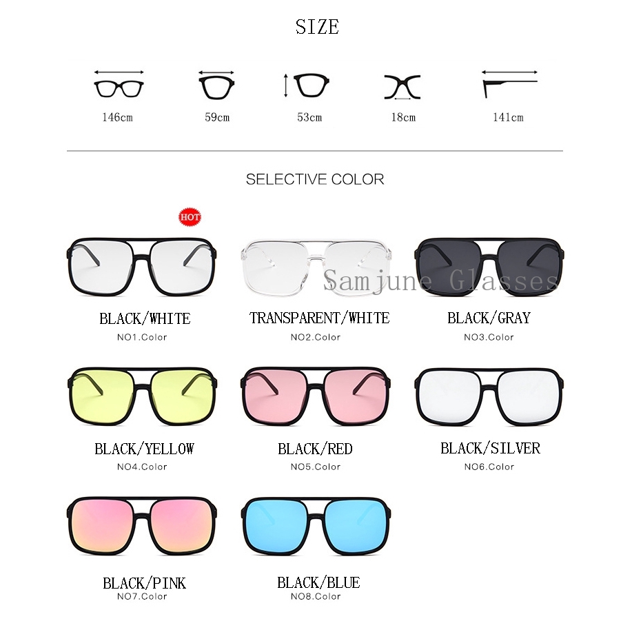 Kính mát gọng vuông phong cách cổ điển thời trang cho nữ SAMJUNE
