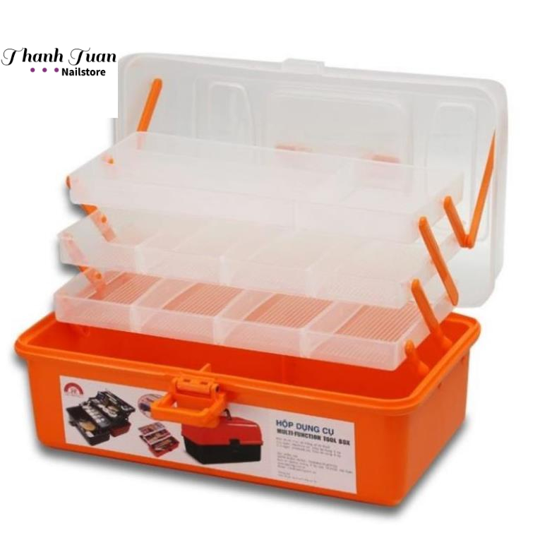 Hộp dụng cụ nhựa đa năng 3 tầng nắp trong  - Phụ kiện đồ nail