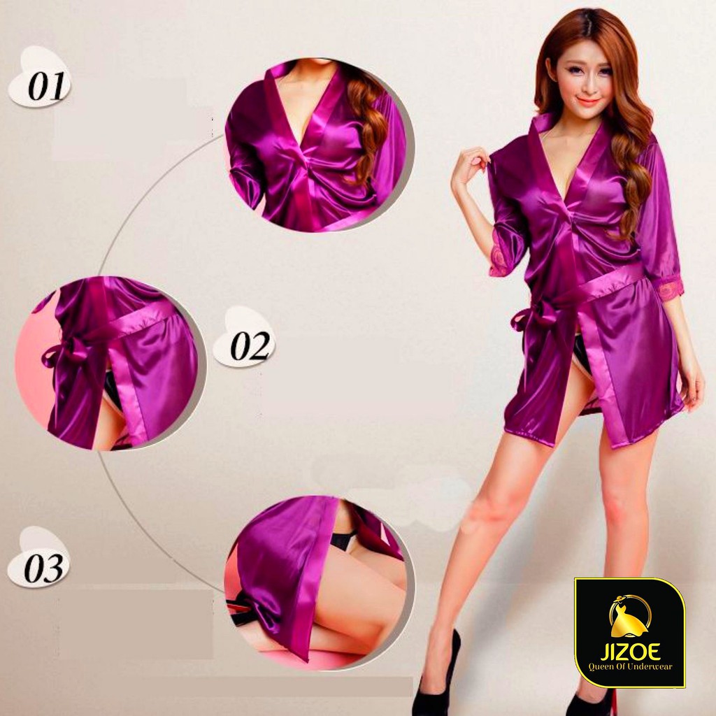 Áo khoác váy ngủ đẹp dễ thương Sexy gợi cảm quyến rũ chất liệu PHI LỤA GIÁ RẺ xuyên thấu xuất Nhật JIZOE VYN09 | BigBuy360 - bigbuy360.vn