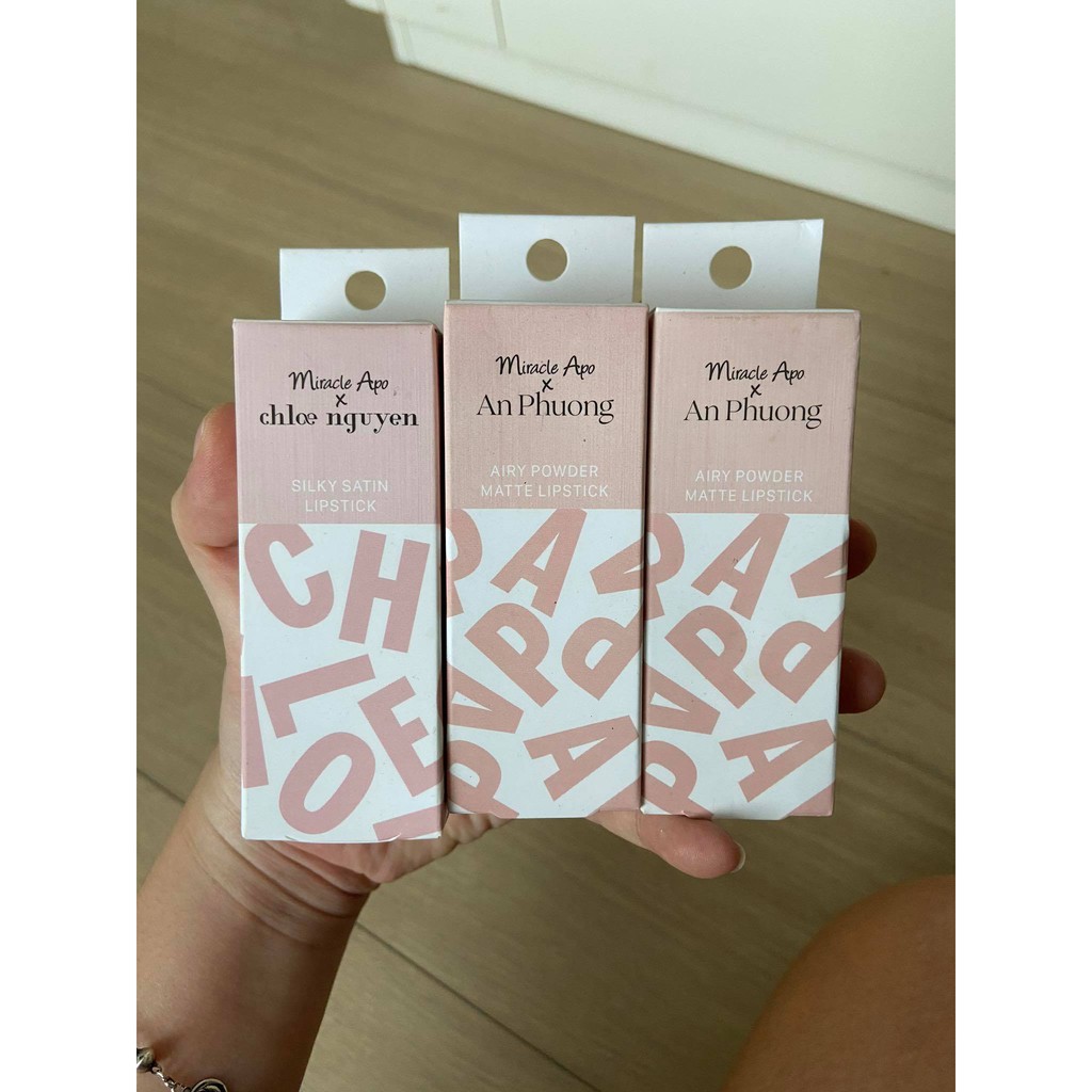 NEW 100% Son thỏi lì/satin Miracle Apo x An Phương Chloe Nguyễn Holiday Collection Lipstick 4g