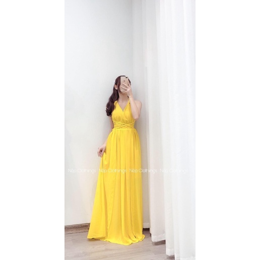 ĐẦM MAXI VOAN LƯNG CỘT DÂY ĐI BIỂN THẢ DÁNG SEXY SIU XINH PU