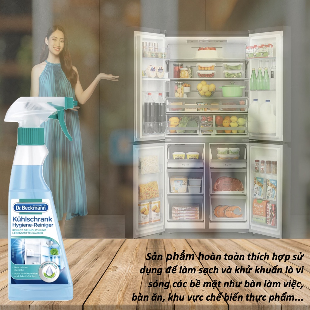 Xịt vệ sinh tủ lạnh tủ đông Dr Beckmann vệ sinh khử mùi hiệu quả tủ lạnh và tủ đông chai 250ml