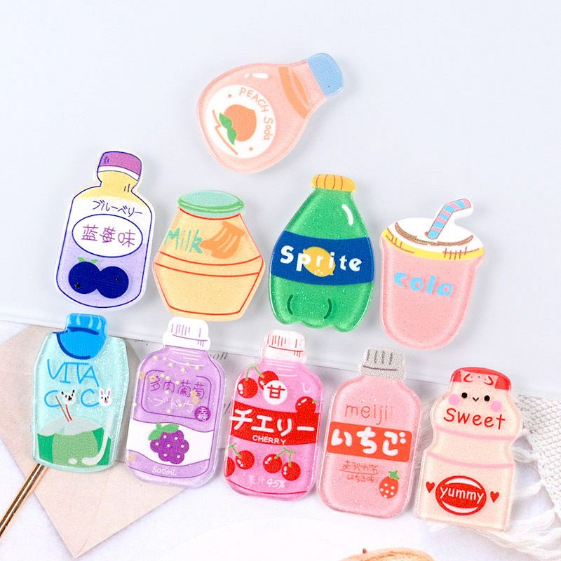 charm nước ép hoa quả nguyên liệu trang trí điện thoại, DIY