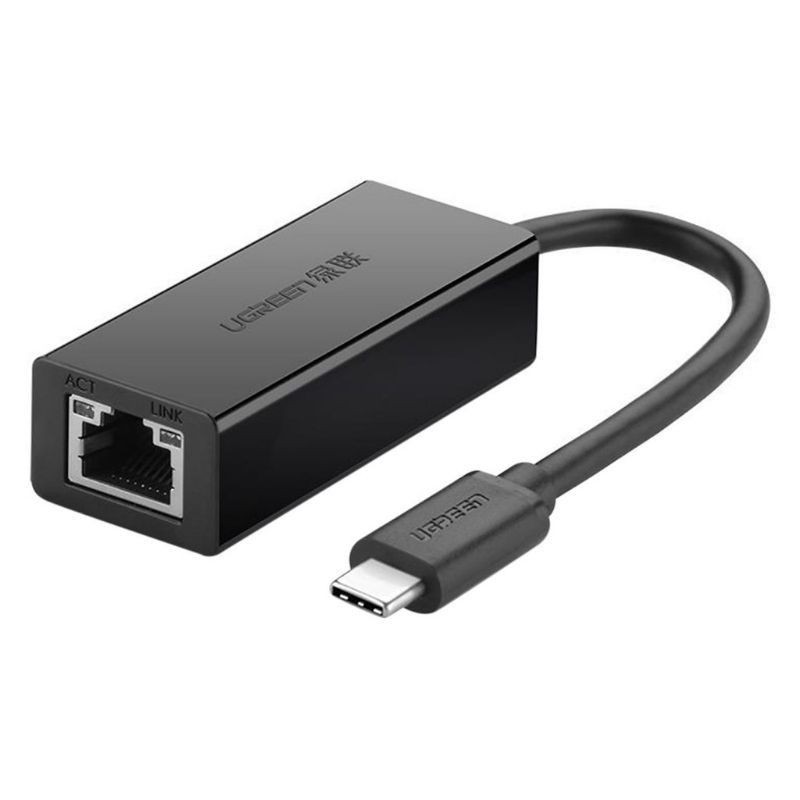 Cáp chuyển cao cấp USB Type C sang LAN 10/100 Mbps Ethernet UGREEN 30287 (màu đen) - Hàng chính hãng