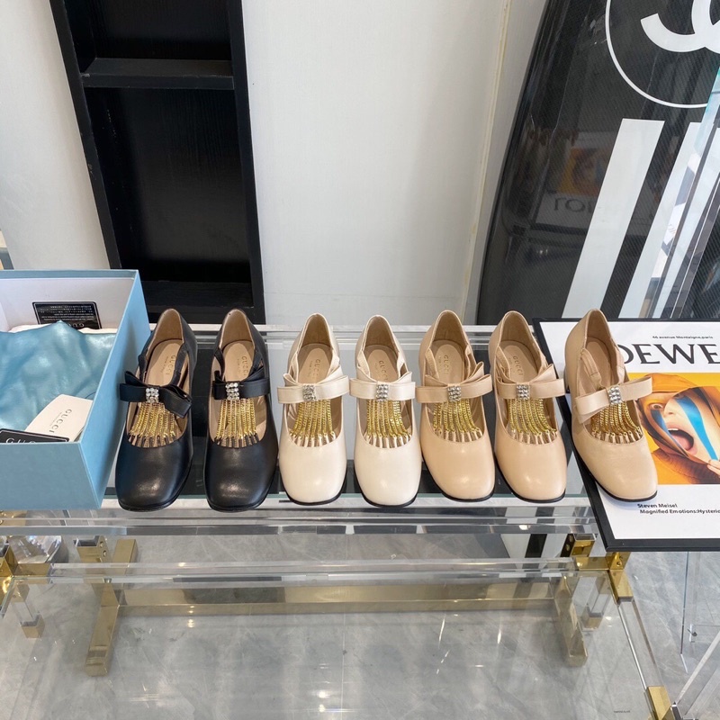 Giày búp bê mẫu mới 2021 cho nữ thương hiệu Gucci GG/GC da thật cao cấp