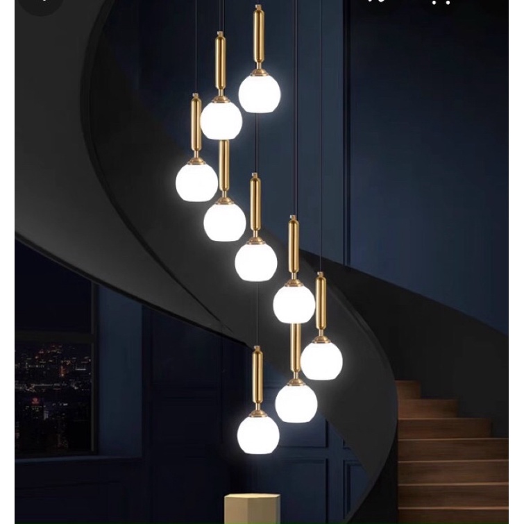 Đèn thả thuỷ tinh tab đầu giường dây 2m hiện đại, đèn Bắc Âu T016 đèn decor