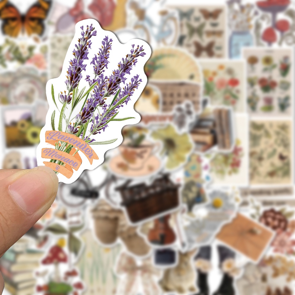 Set 50 miếng dán trang trí laptop chống thấm nước họa tiết dễ thương