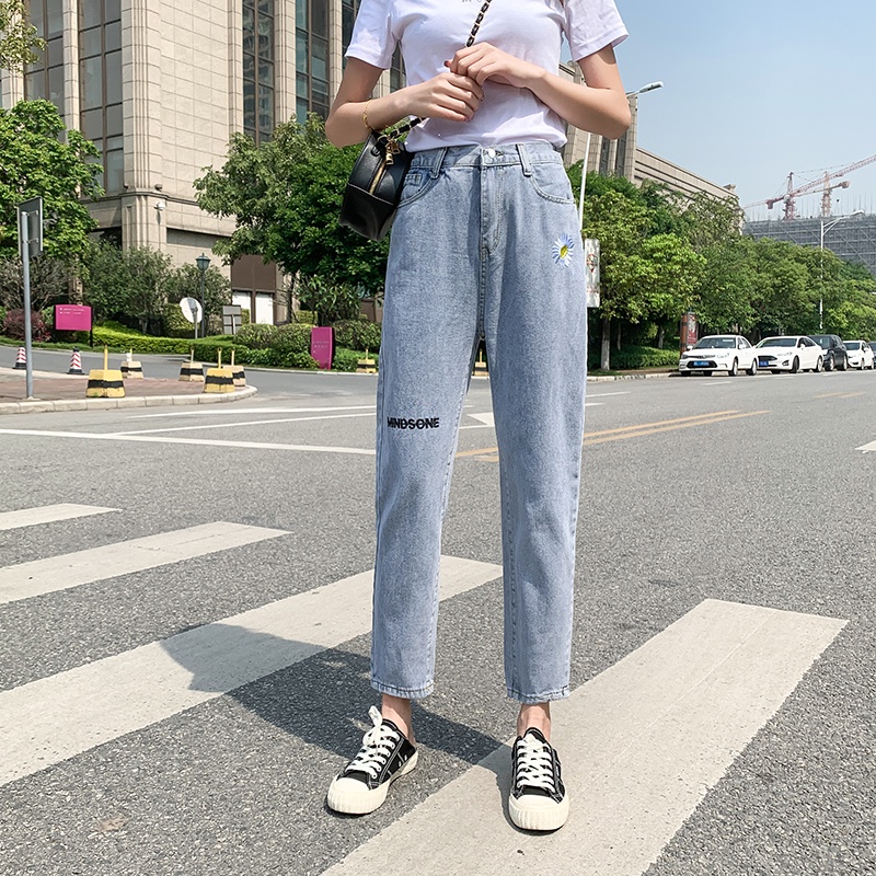 Quần Jeans Nữ Lưng Cao Ống Rộng Thời Trang Hàn Quốc