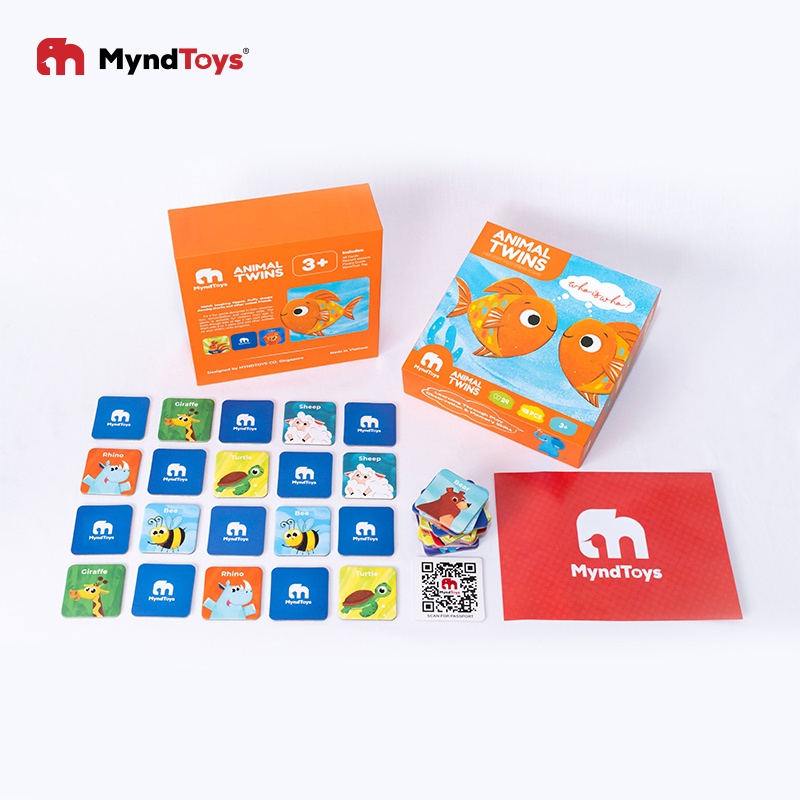 Đồ chơi ghép hình thông minh MyndToys cho bé từ 3 tuổi chủ đề động vật Animal Twins – Memory Matching Game