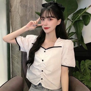 Áo Sơ Mi Tay Phồng Phong Cách Hàn Quốc 2021 Cho Nữ