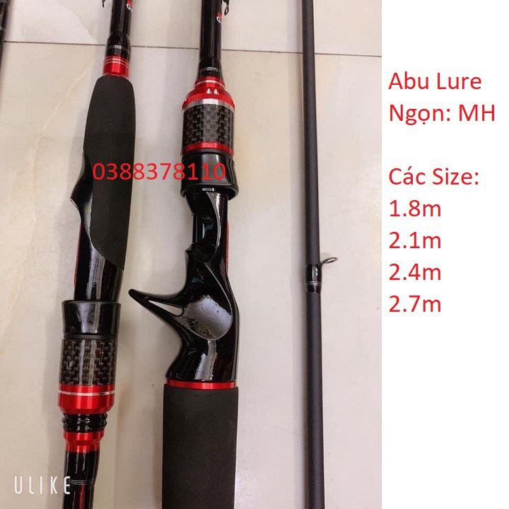 Cần Lure 2 Khúc Abu Black Max Ngọn MH, Câu Lure Mồi Giả, Câu Lóc