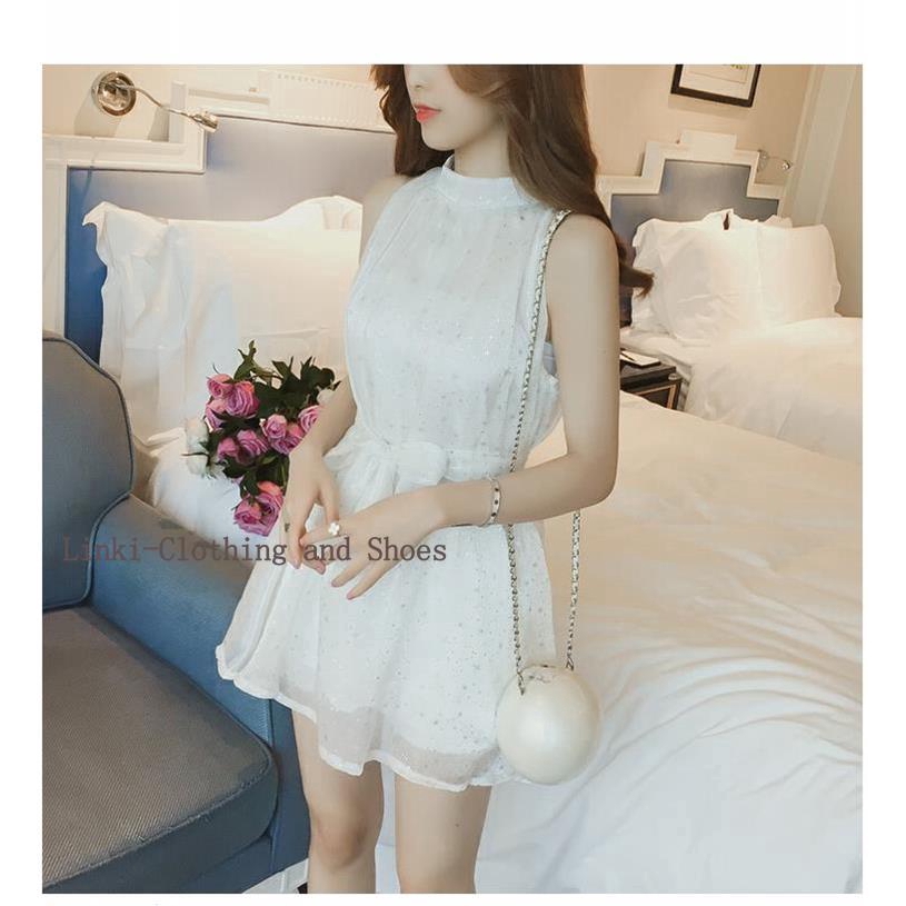 Women sleeveless bling bling party sexy mini dress