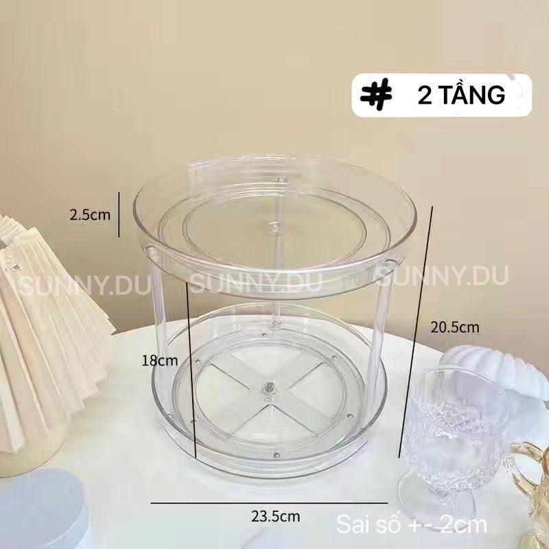 KỆ ĐỰNG MỸ PHẨM ĐA NĂNG TRONG SUỐT MÀU TRẮNG 2 TẦNG , 3 TẦNG PHONG CÁCH VINTAGE HÀN QUỐC