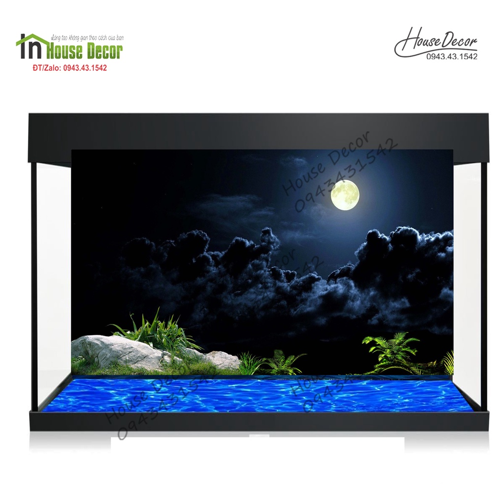 Tranh 3D dán hồ cá, bể thủy sinh mẫu siêu đẹp, tranh có keo sẵn trên bề mặt, có thể in theo kích thước yêu cầu - 054