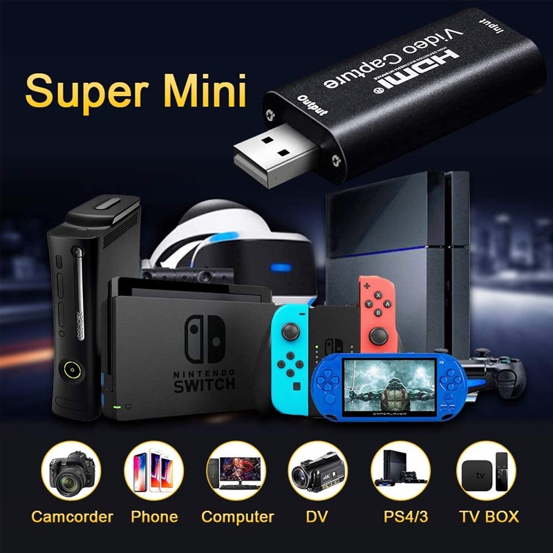 Thẻ ghi hình chơi game HDMI độ phân giải 1080P 4K cho Ps4 Dvd Nintendo