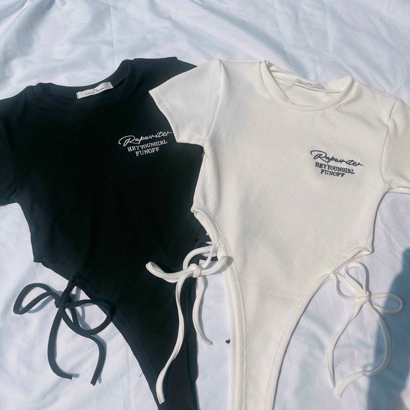 Áo boddysuit nữ tay ngắn , áo liền thân ôm boddy gân tăm co giãn khoét tạo đường cong quyến rũ (kèm hình thật) alohashop