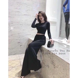 Set Áo Thun Tay Dài + Quần Ống Suông