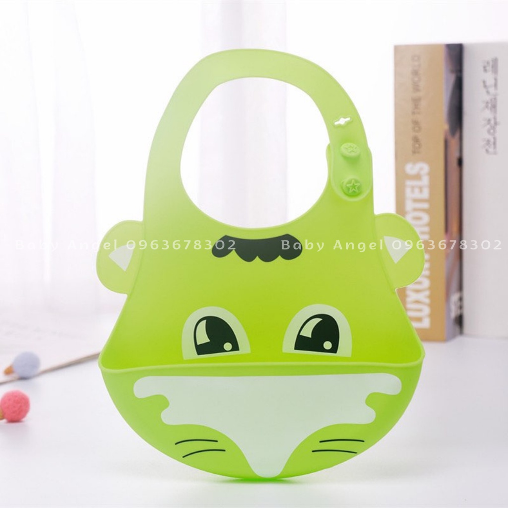 [𝑮𝑰𝑨́ 𝑯𝑼̉𝒀 𝑫𝑰𝑬̣̂𝑻] Yếm máng ăn dặm cho bé Silicon, họa tiết 3D siêu cute