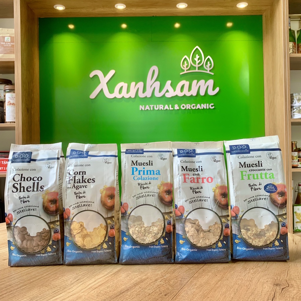 Ngũ Cốc Muesli Hữu Cơ đủ vị Sottolestelle 350gr - XanhSam Organic