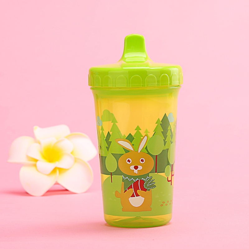 Bình Uống Nước 300ml Chống Rò Rỉ In Họa Tiết Thỏ Racoon Dễ Thương Cho Bé Sơ Sinh