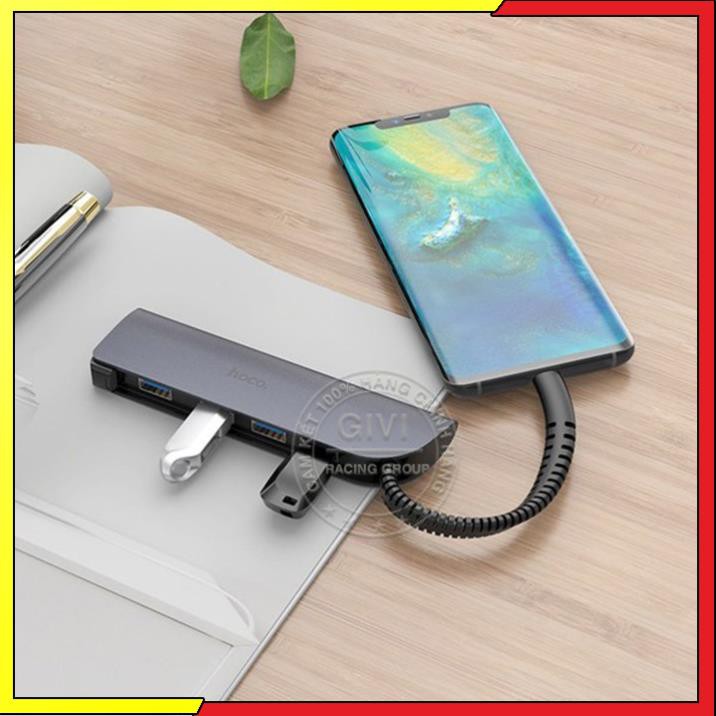 Bộ chuyển đổi Hoco HB12 đầu Type-C, 4 USB, dài 11 cm