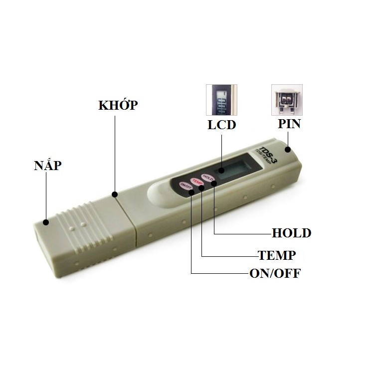 ✔️ Bút Đo Độ Mặn, Bút Thử Nước Sạch TDS 3, Kiểm Tra Độ Mặn Cơ Bản Của Nước Tưới Cây Sản Phẩm Cao Cấp [BH 1 Đổi 1]