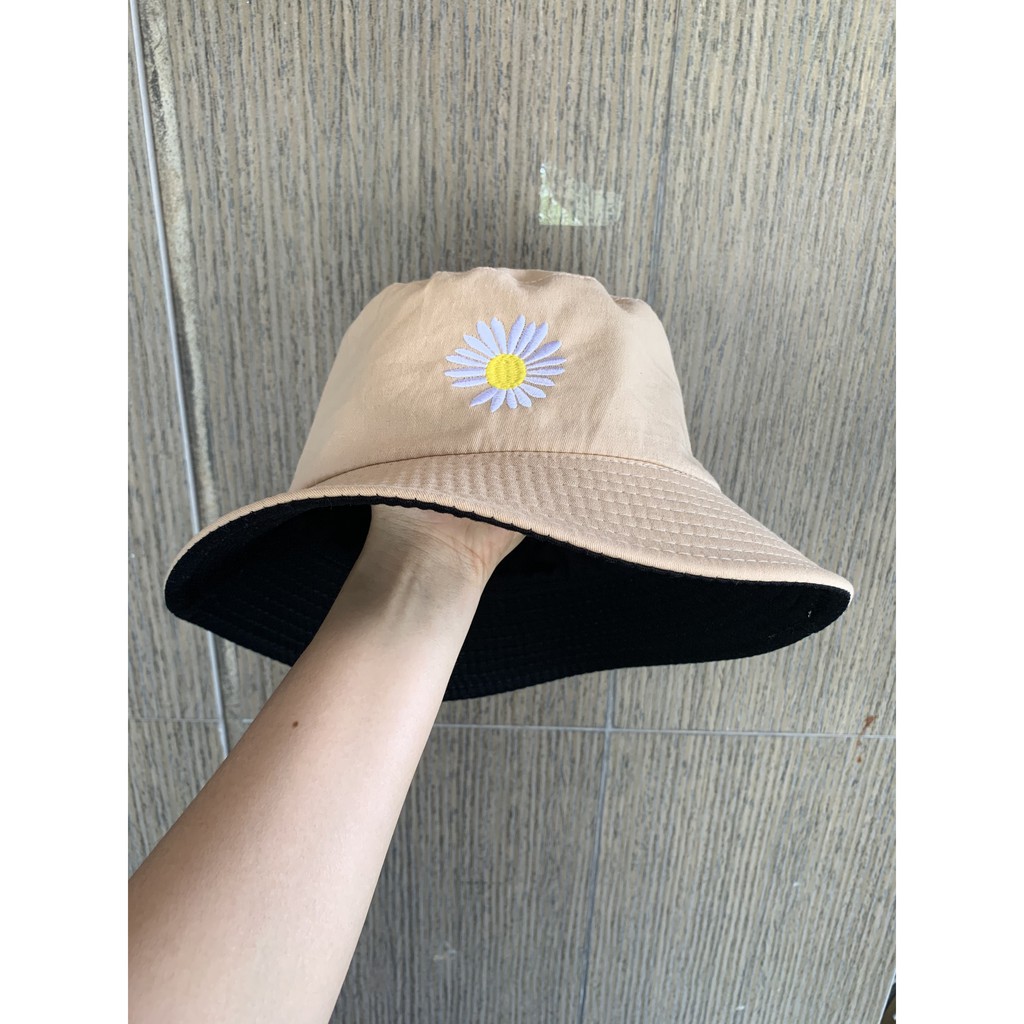 Mũ Bucket Thêu Hoa Cúc GD 2 Mặt 3001