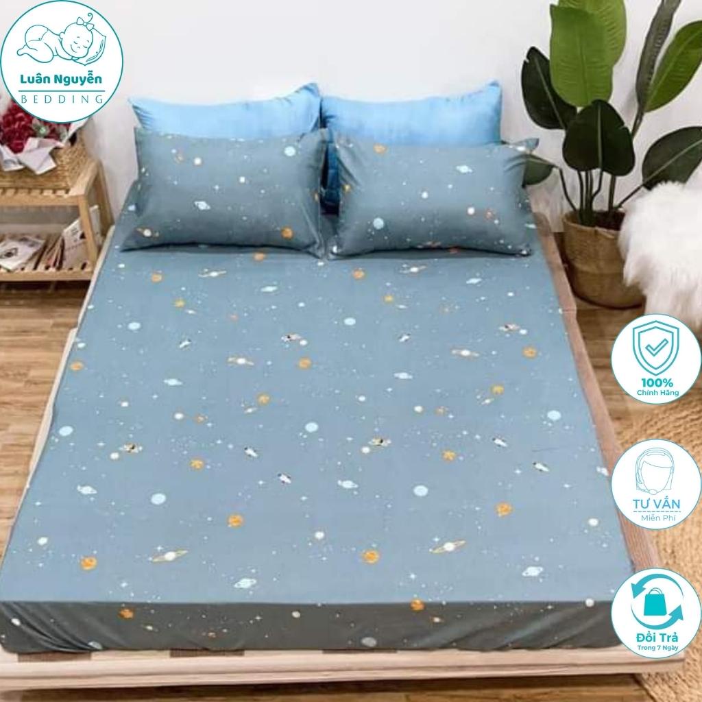 Bộ ga gối 3 món cotton poly Hàn Quốc đáng yêu miễn phí bo chun drap ga giường | BigBuy360 - bigbuy360.vn
