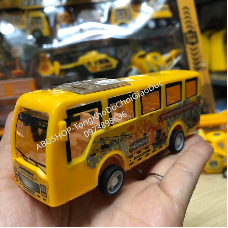 Đồ chơi mô hình xe công trường vàng  Đồ chơi ô tô thiết kế đẹp mắt kèm hộp đựng có quai xách