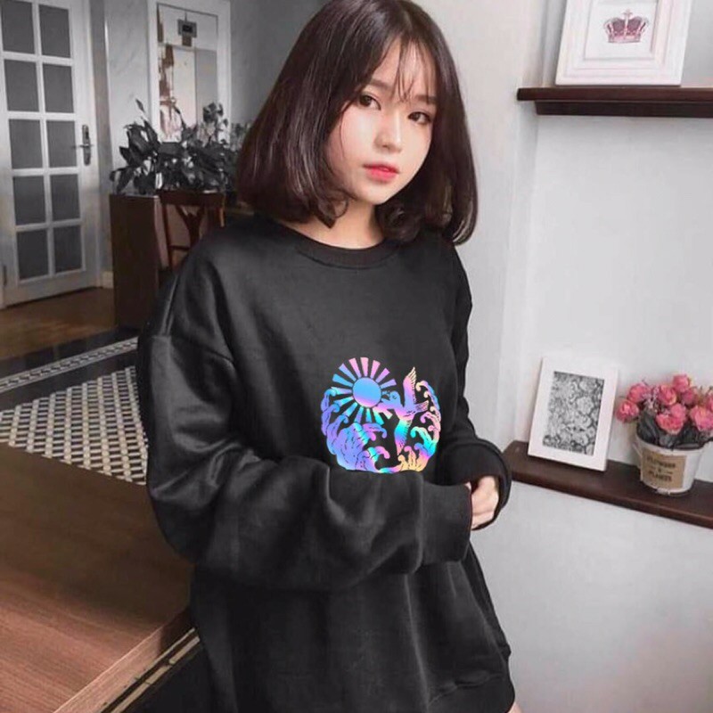 Áo hoodie Sweater Unisex nỉ cao cấp êm mịn nam nữ mix đều ngầu0