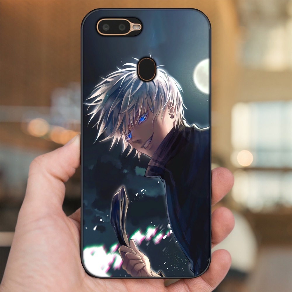 Ốp lưng Oppo A5S, A7, A12, F9 viền đen in hình Satoru Jujutsu Kaisen