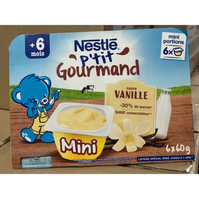 Váng sữa Nestle Pháp(1 vỉ/6 hộp) Date 30/4/2022