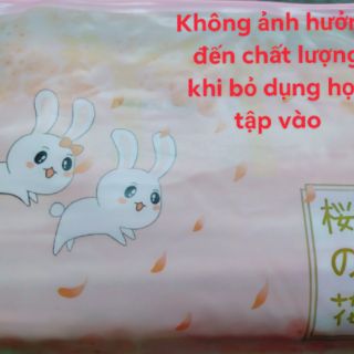 Ví Zip Đựng Bút Anh Đào Thỏ (Đọc Mô Tả)