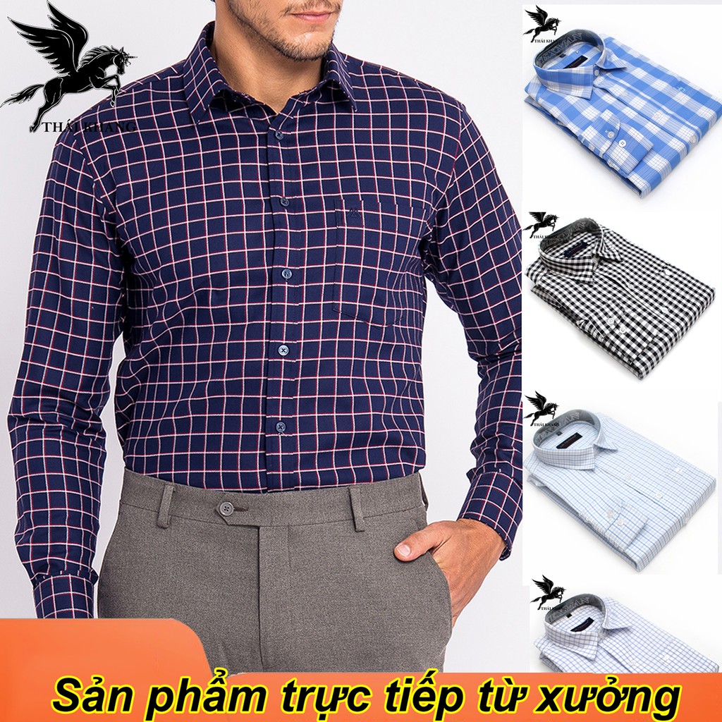 áo sơ mi dài tay nam form rộng trung niên CAO CẤP vải cotton mềm mát loại áo sơ mi nam công sở form regular ASHD30