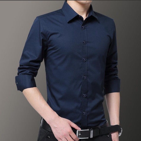 Áo Sơ Mi Vải Lụa Bóng Phong Cách Anh Quốc 2020 Cao Cấp Cho Nam