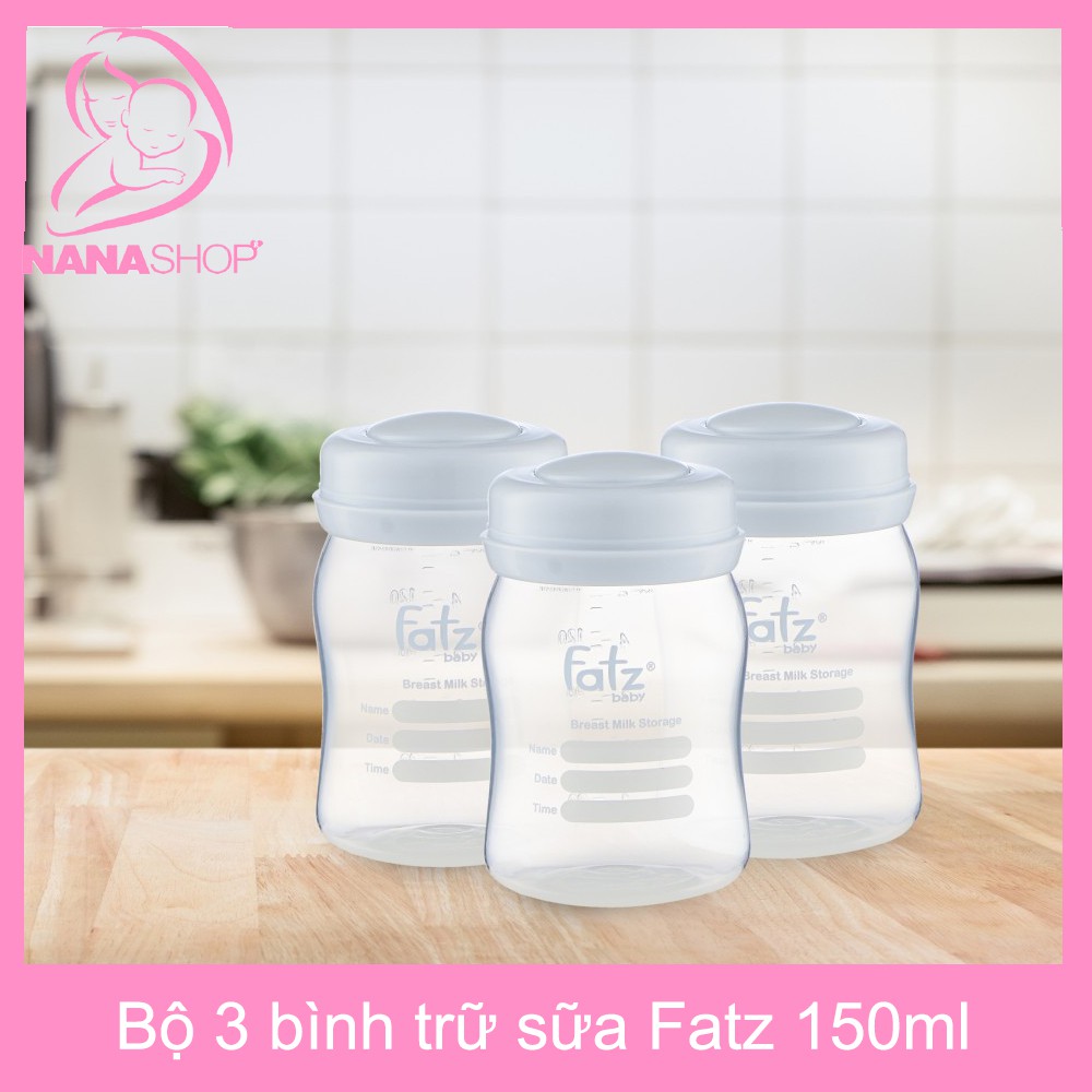 Bộ 3 bình trữ sữa Fatz NoBPA 150ml