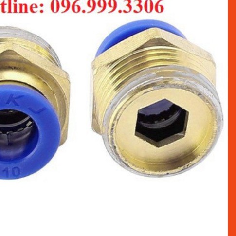 Đầu nối thẳng ren ngoài PC ống 8 đầy đủ kích cỡ ren, Nối ren nhựa