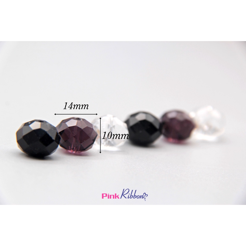 Set 10 hạt - Hạt pha lê bánh cam cỡ lớn 10 x 14mm