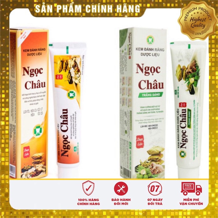 [Chính hãng] Kem đánh răng Dược liệu Ngọc Châu / Ngọc Châu trắng sáng 100g