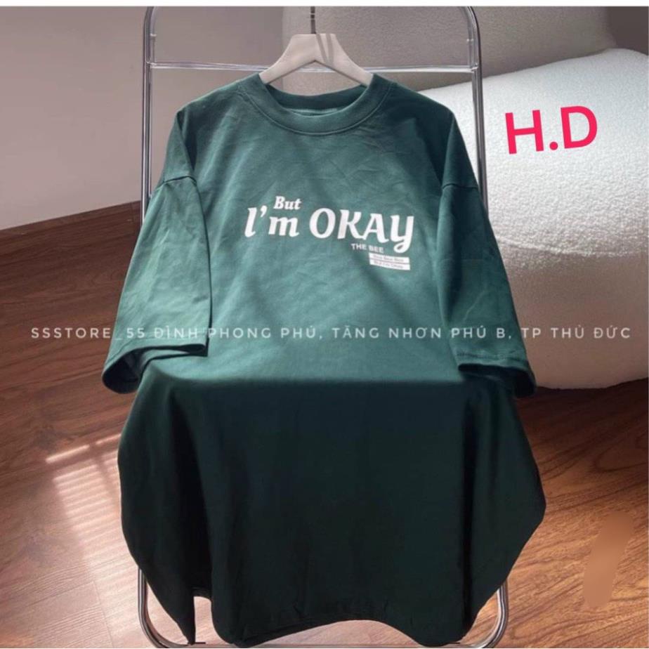 Áo phông OKEY Nam Nữ , Form thụng tay lỡ Unisex Năng động trẻ trung- Chữ in nổi sắc nét siêu HOTTT