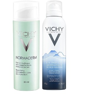 Combo Kem Dưỡng Giảm Mụn, Giảm Bóng Dầu & Dưỡng Ẩm Ngày Vichy Normaderm (50ml) - Xịt Khoáng Vichy 100873972 (50g)