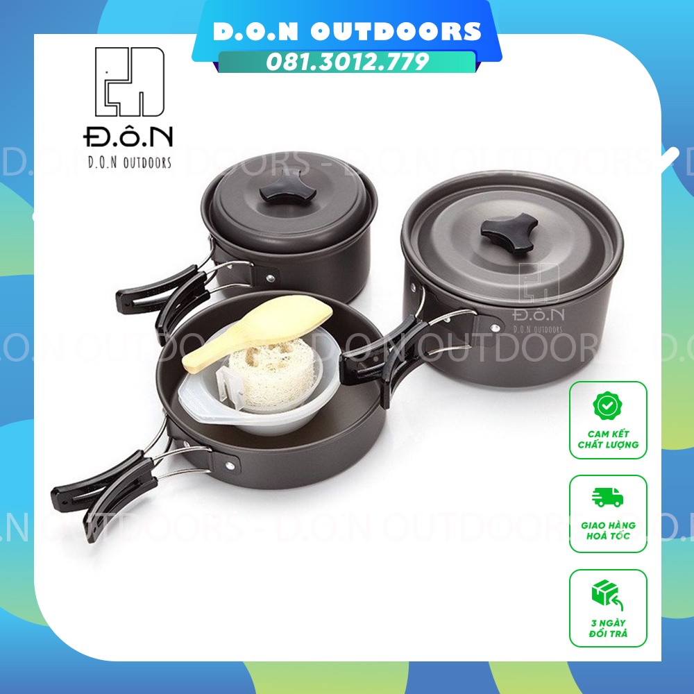 Bộ Nồi Chảo Phượt 3-4 Người Cắm Trại Du Lịch Dã Ngoại Tiện Lợi - DS300 - D.O.N OUTDOORS