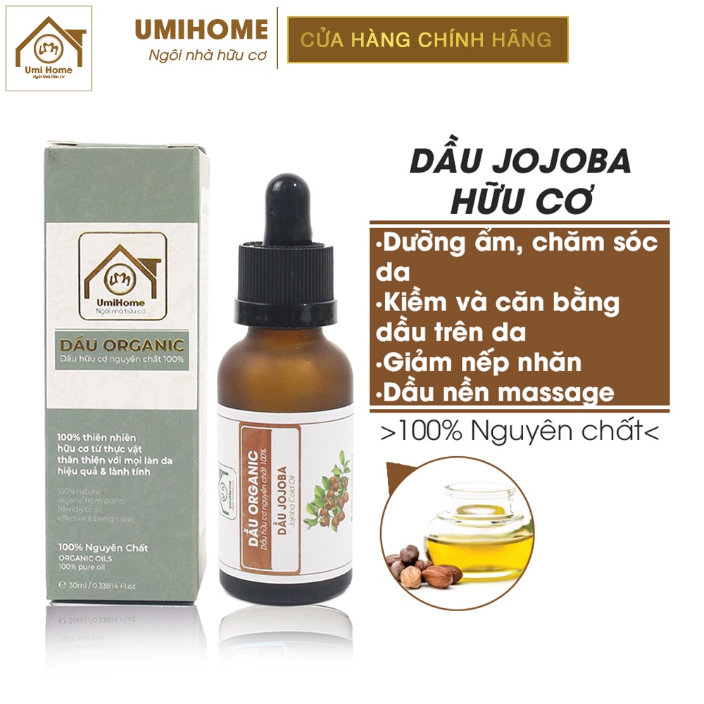 Dầu Jojoba hữu cơ UMIHOME nguyên chất | Jojoba oil 100% Organic 10ML