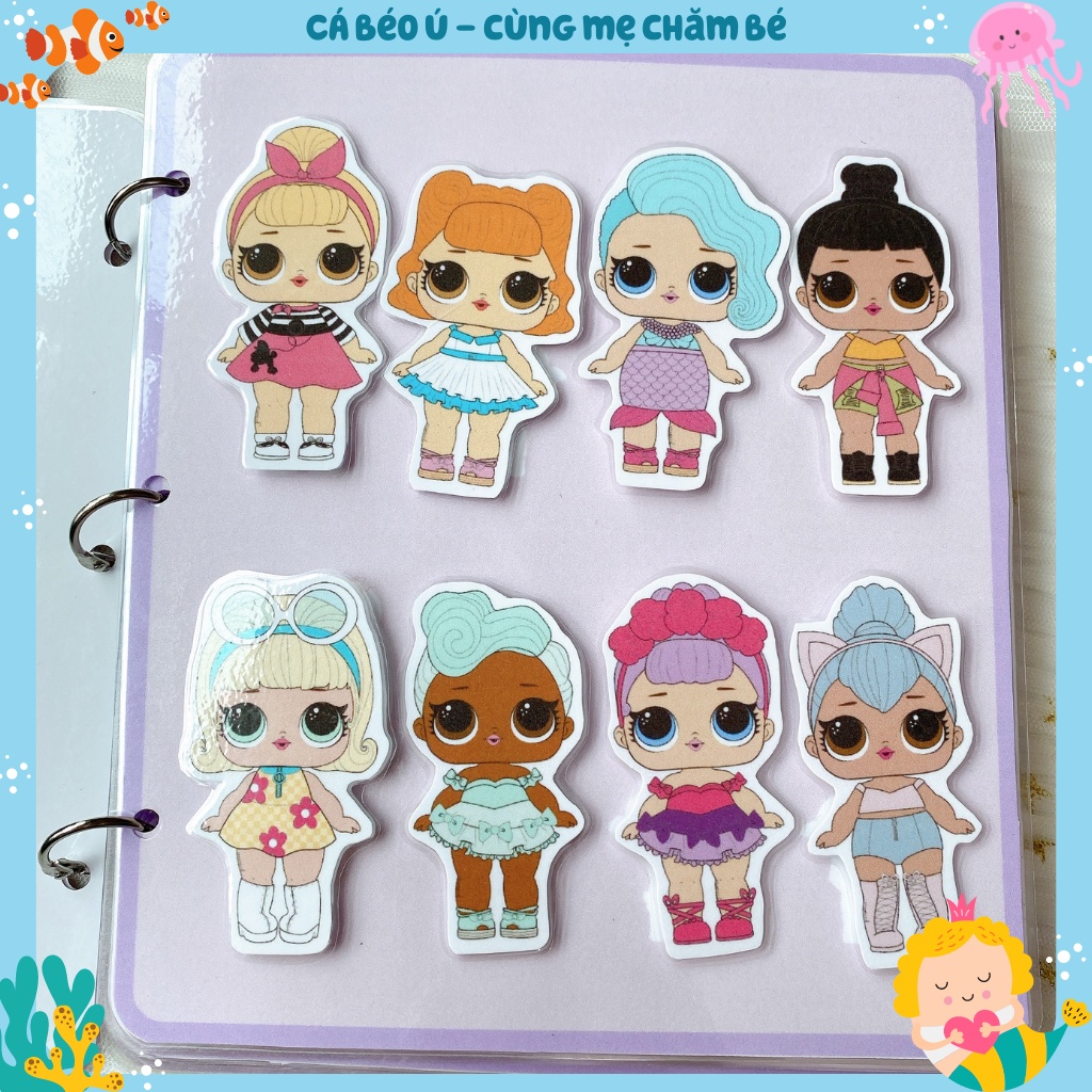 Đồ chơi búp bê LOL BJD học liệu bóc dán thay đồ búp bê công chúa thời trang giáo dục sớm Montessori CaBeoU CM399