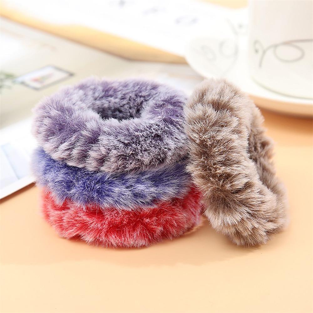 Dây Cột Tóc Scrunchies Phủ Lông Nhung Thời Trang Xinh Xắn