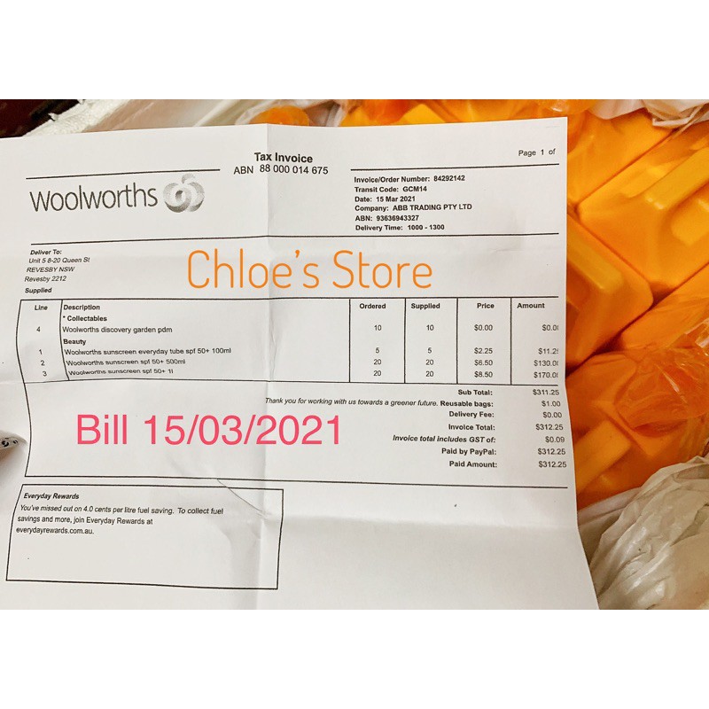 Kem chống nắng Woolworth Úc 500ml (đủ bill) | BigBuy360 - bigbuy360.vn