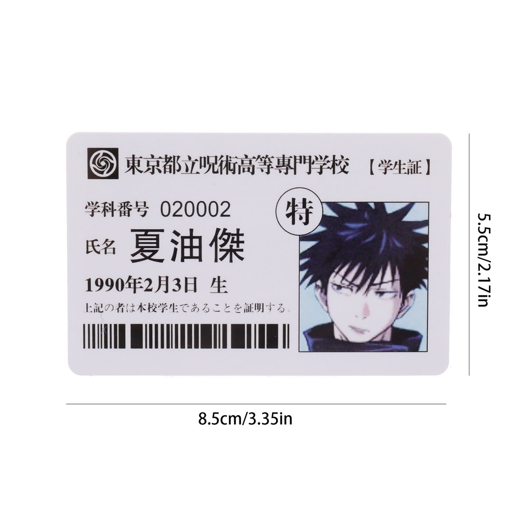 Bộ Thẻ Hình Nhân Vật anime Jujutsu Kaisen Bằng Nhựa