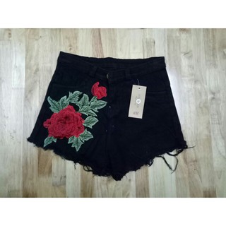 Quần Short Jean Nữ Hoa Hồng Co giãn