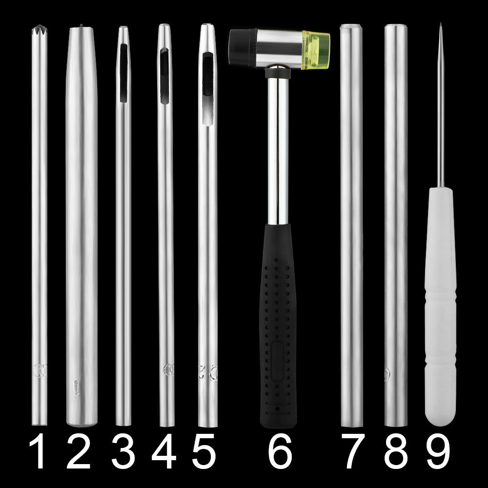 Dụng cụ đục lỗ gắn đinh tán mini hình nấm cho túi/ giày búp bê nhiều kiểu tùy chọn